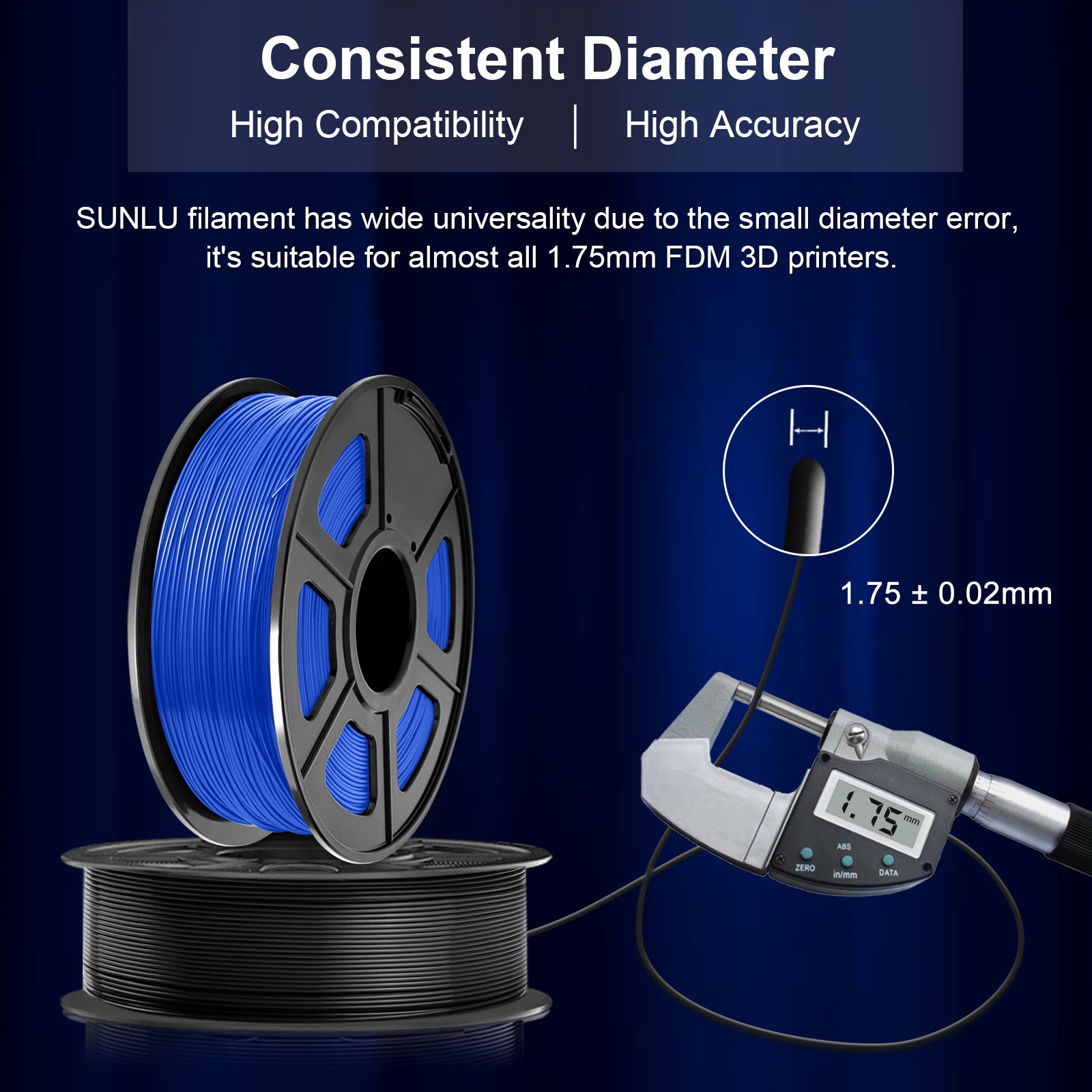 PLA+ 3D Filament 1.75mm Black 1KG/Roll Secondary image
