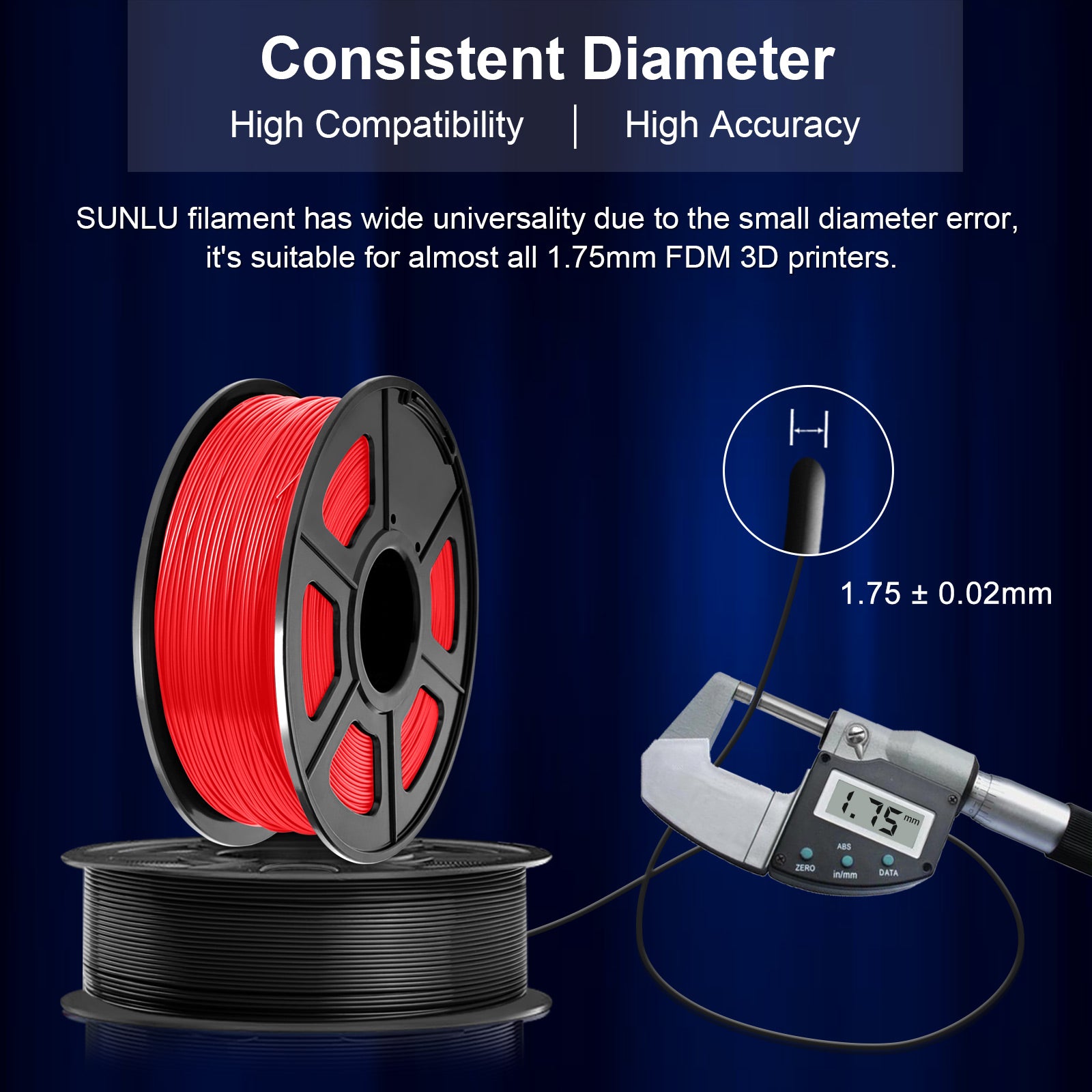 PLA+ 3D Filament 1.75mm Red 1KG/Roll Secondary image