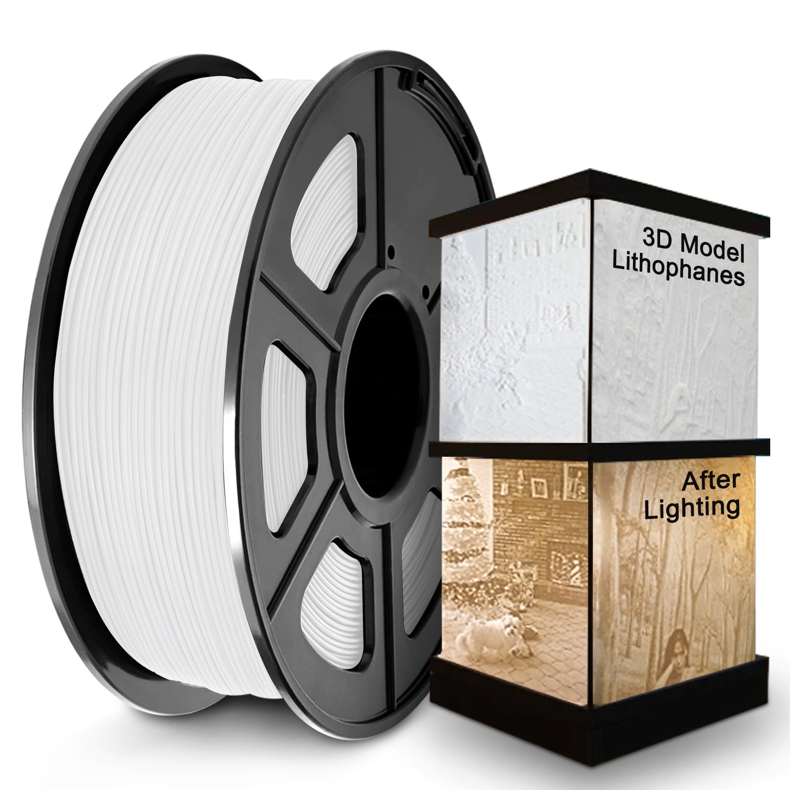 PLA+ 3D Filament 1.75mm White 1KG/Roll Main image