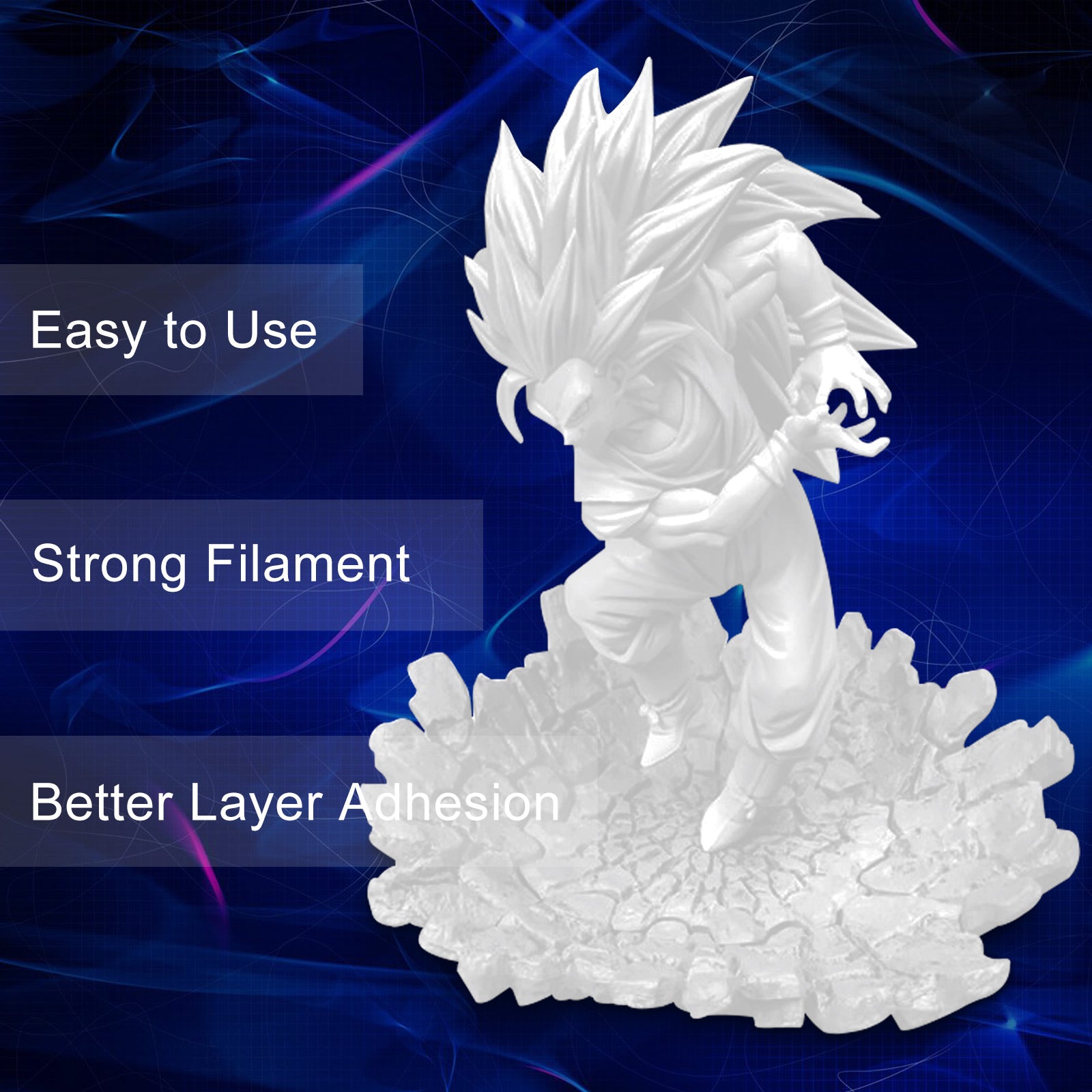 PLA+ 3D Filament 1.75mm White 1KG/Roll