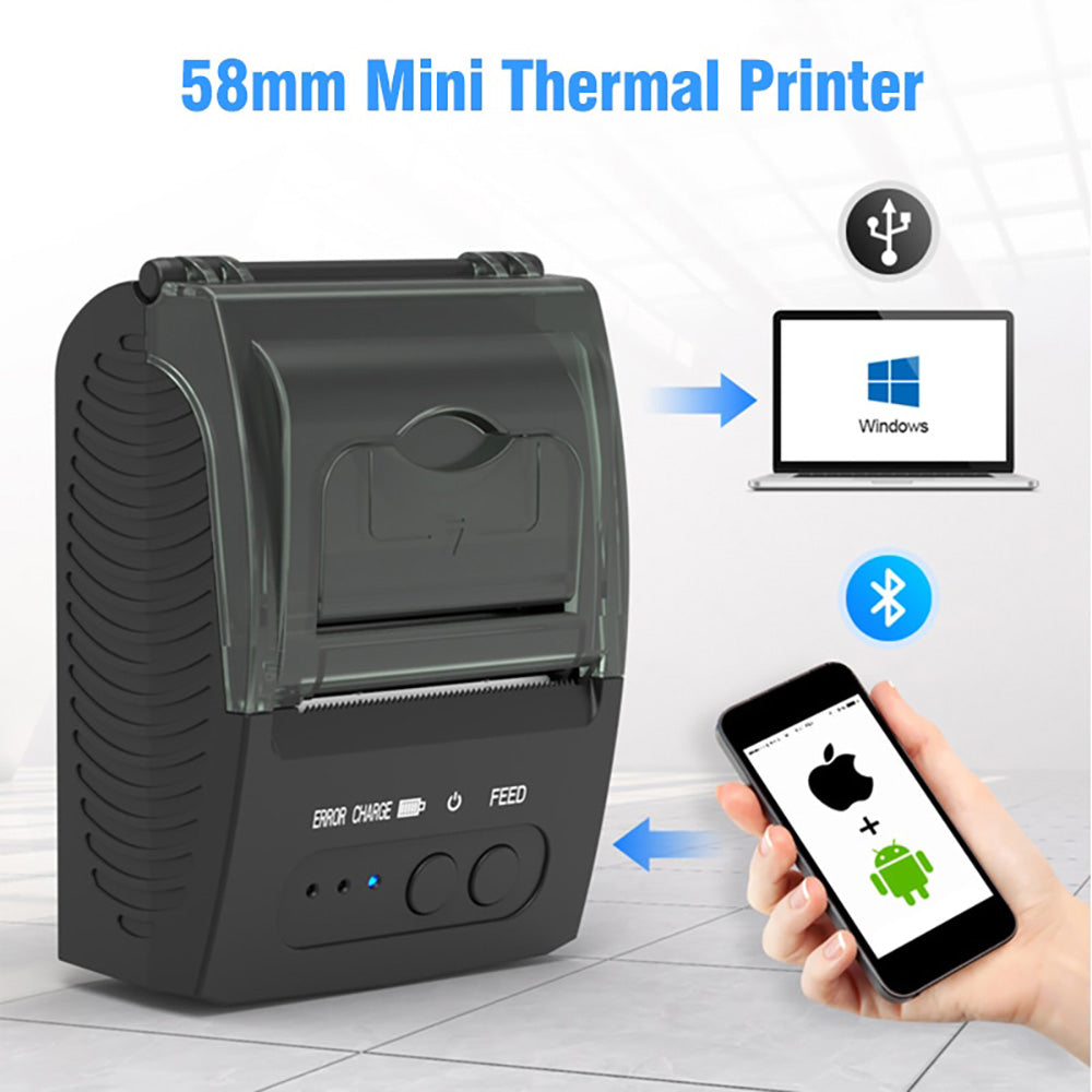Mini  Portable Thermal Receipt Printer  BT 58mm Mobile Phone Android IOS PC