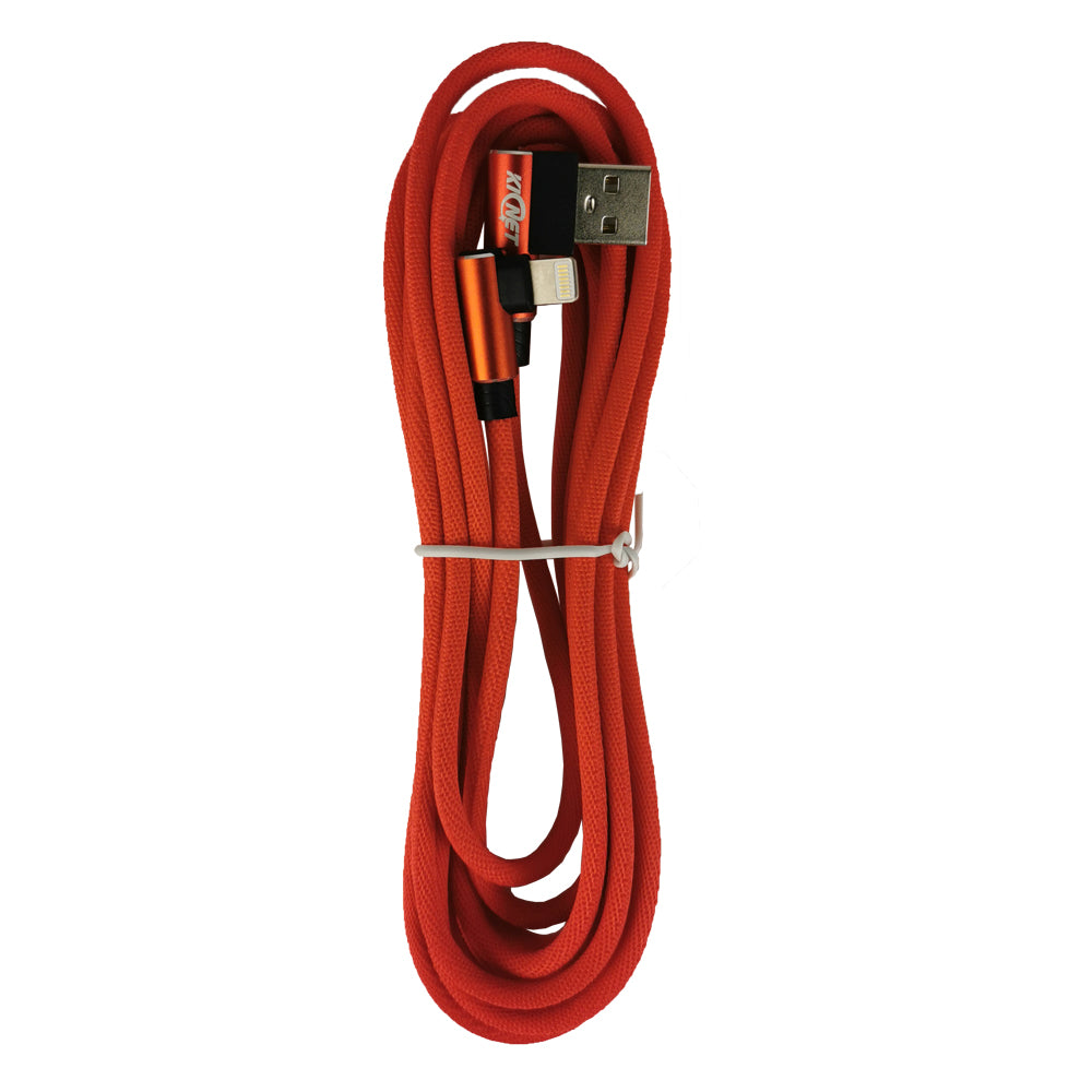 USB Double Elbow Cotton Linen Red Charging Cable For iphone ipad Main image