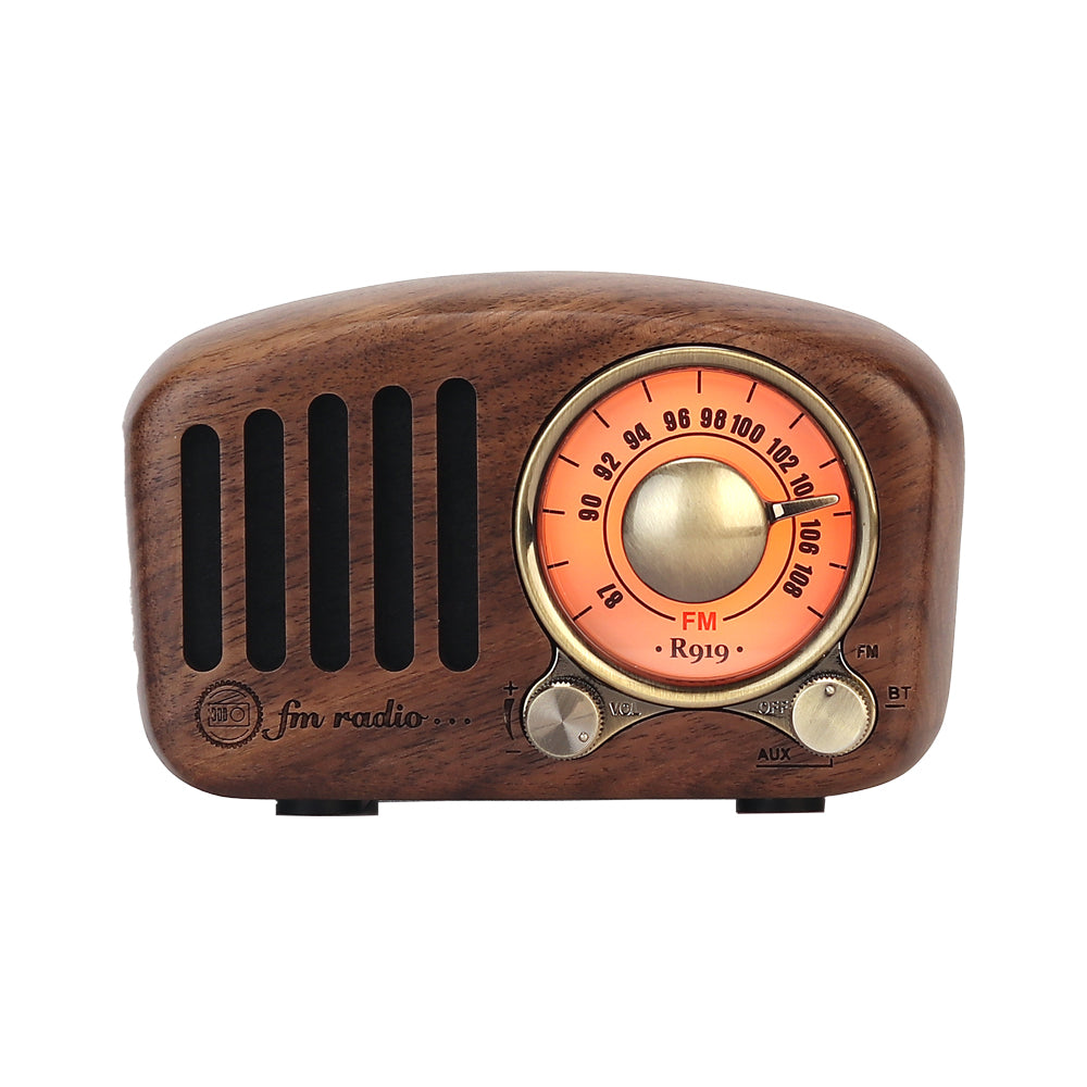 R-919 FM Bluetooth TF Card AUX Portable Vintage Radio Speaker Main image