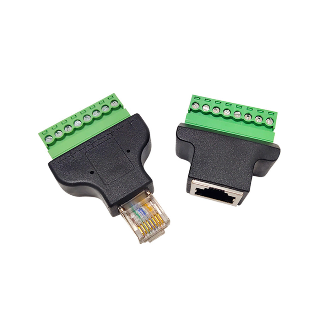 Ethernet RJ45 Female/male To Screw Terminal 8 Pin for CCTV DVR Adapter Connector