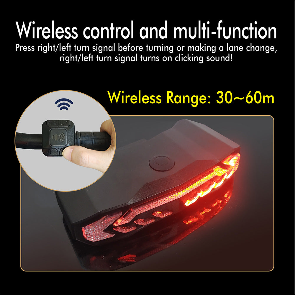SF31 Smart Bike AlarmTailight with Warning light/Brake light/Turn signal/Electric bell/Anti-theft alarm