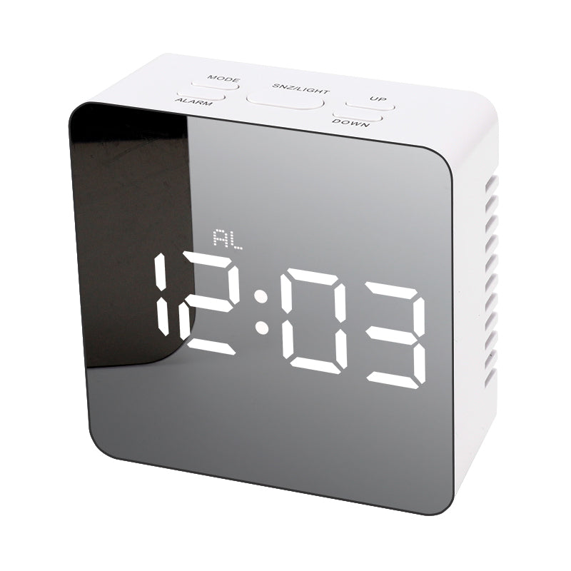 LED Mirror Digital Alarm Clock Night Lights Thermometer Multi-function Watch
