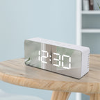 LED Mirror Digital Alarm Clock Night Lights Thermometer Multi-function Watch