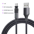 Rotating Elbow USB to Type-C 1.2m Mobile Phone Charger Cable