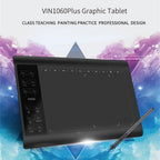 VIN1060PLUS 10x6 inch Digital Drawing Tablet 8192 Pressure Sensitivity Tablet Battery-Free Pen Hand Painted Tablet