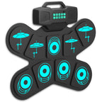 WGS505 Electronic Hand  Roll Up Drum Kit 9 Pad with Drumsticks Foot Pedals