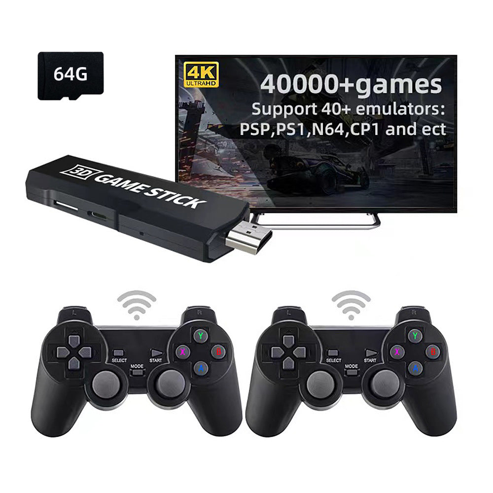 4k HD Video 64G Game Console  Built-in 10000 Games 2.4g Dual Wireless Controller