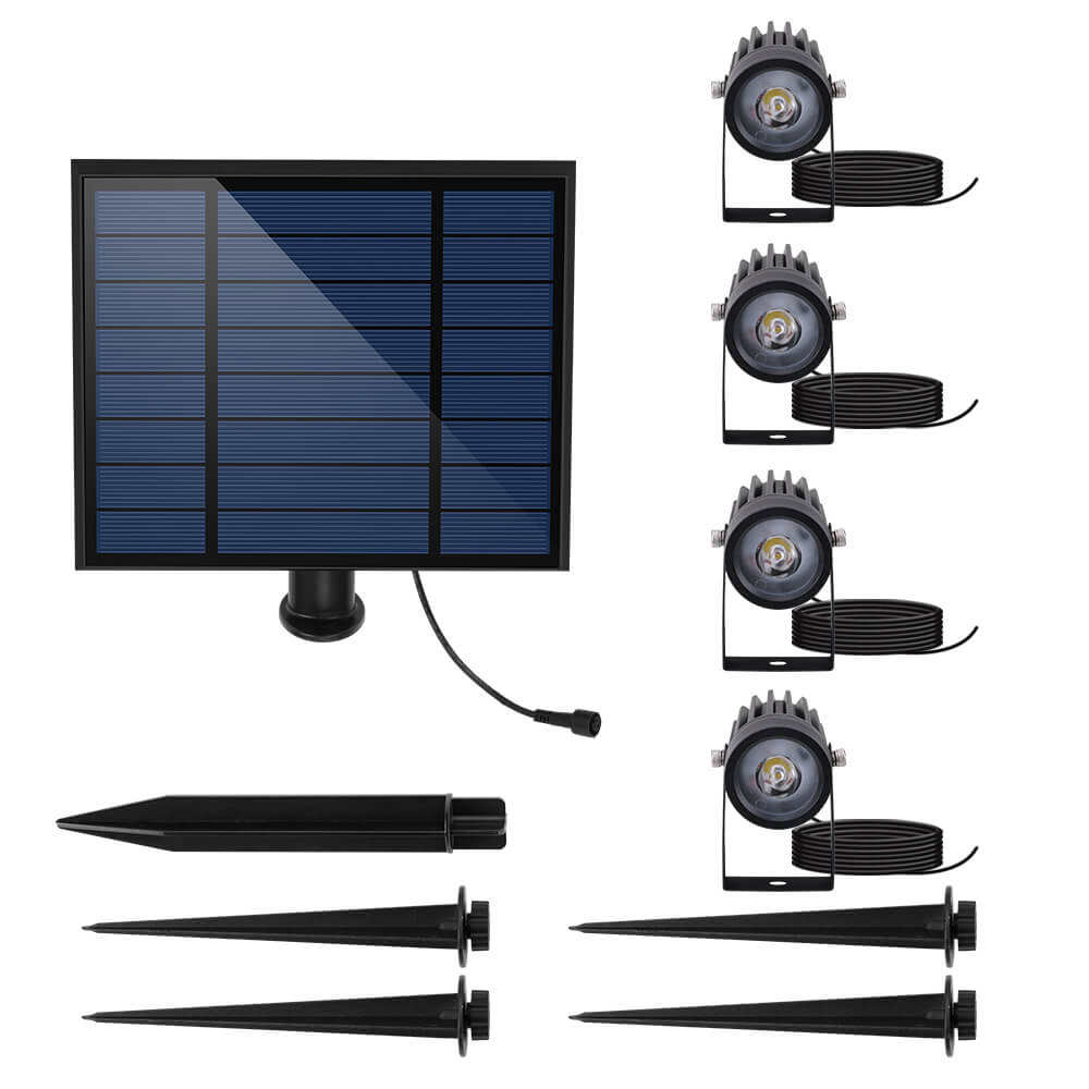 YH0522-4 Dual Head Solar Spotlights Aluminum Landscape Outdoor Waterproof Lights