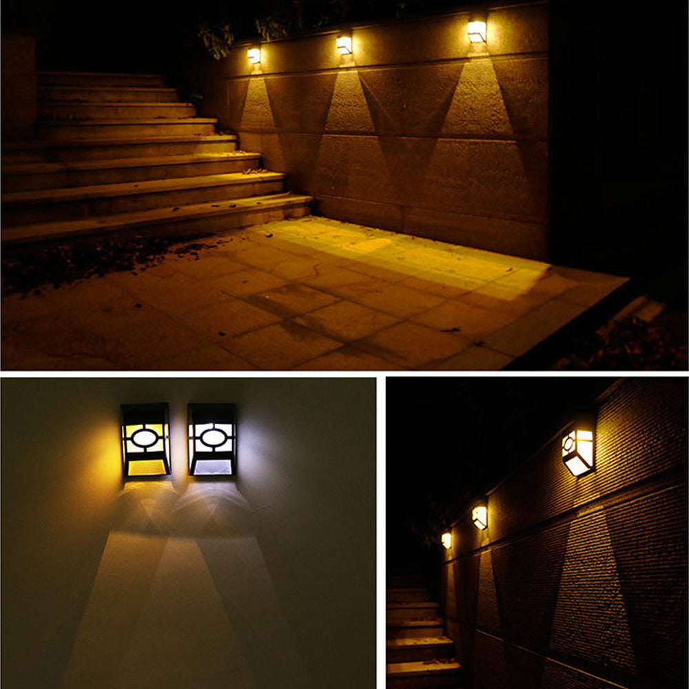 YH0604A Solar Wall Lights 2 LED Path Light Outdoor Garden Wall Yard Fence Lamp