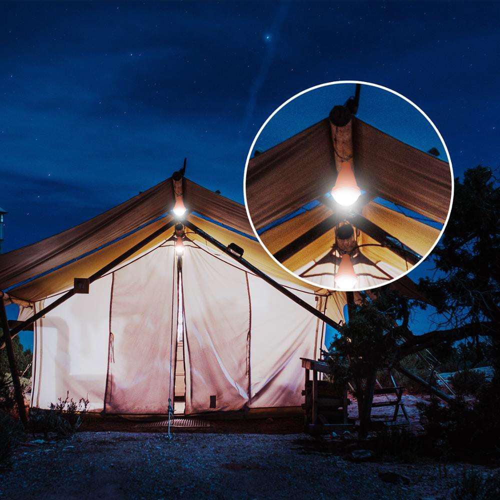 YH1009-4 4 Led bulbs  Outdoor Camping Tent Bulb Solar Remote Bulb With Panel