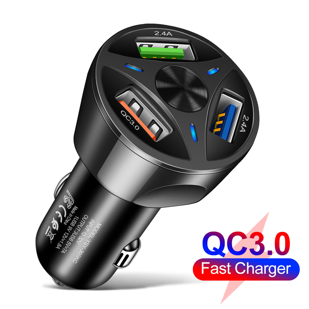 YSY-395KC Car Universial Triple Port USB Quick Power Charger