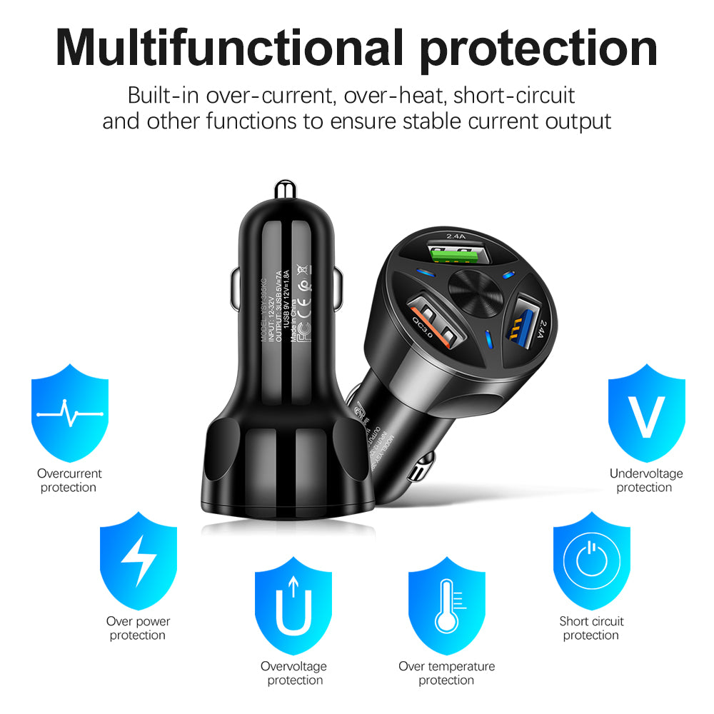 YSY-395KC Car Universial Triple Port USB Quick Power Charger