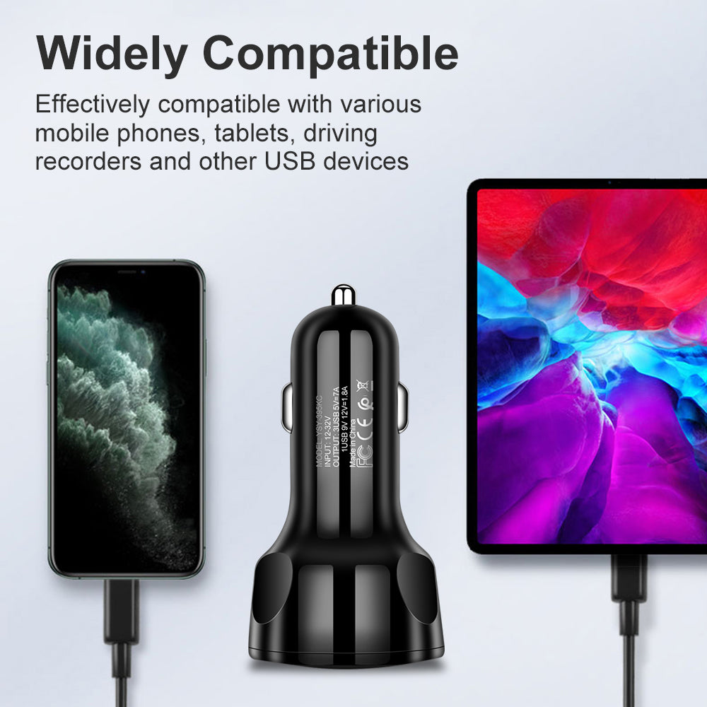 YSY-395KC Car Universial Triple Port USB Quick Power Charger