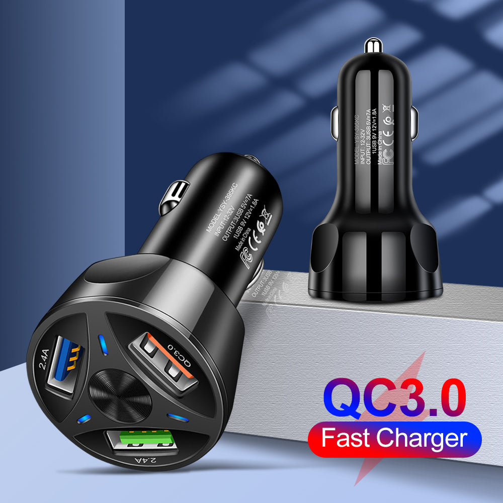 YSY-395KC Car Universial Triple Port USB Quick Power Charger
