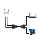 2 x RJ45 Ethernet LAN Network Y Splitter Double Adapter Cable Connector CAT5/6/7
