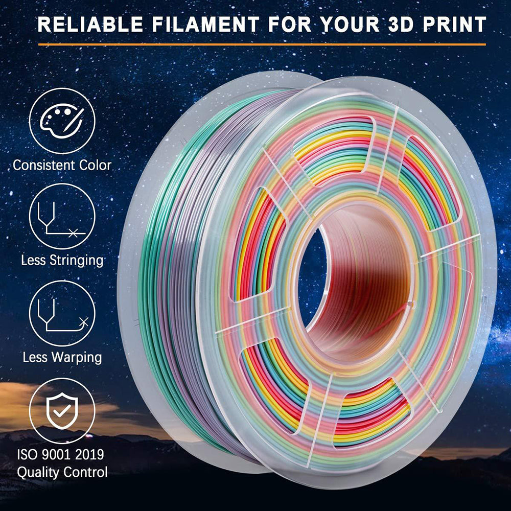 PLA 3D Filament 1.75mm Rainbow-G 1KG/Roll